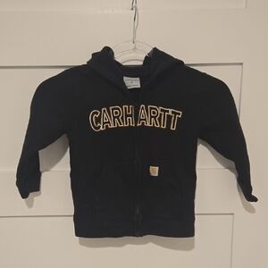 Carhartt Kids Black Zip Hoodie with Gold Logo Toddler Kids Casual Streetwear